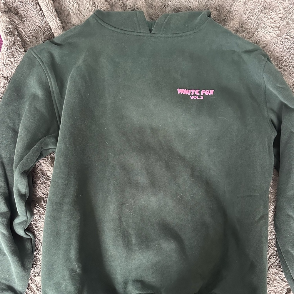 White Fox Green Sweatshirt